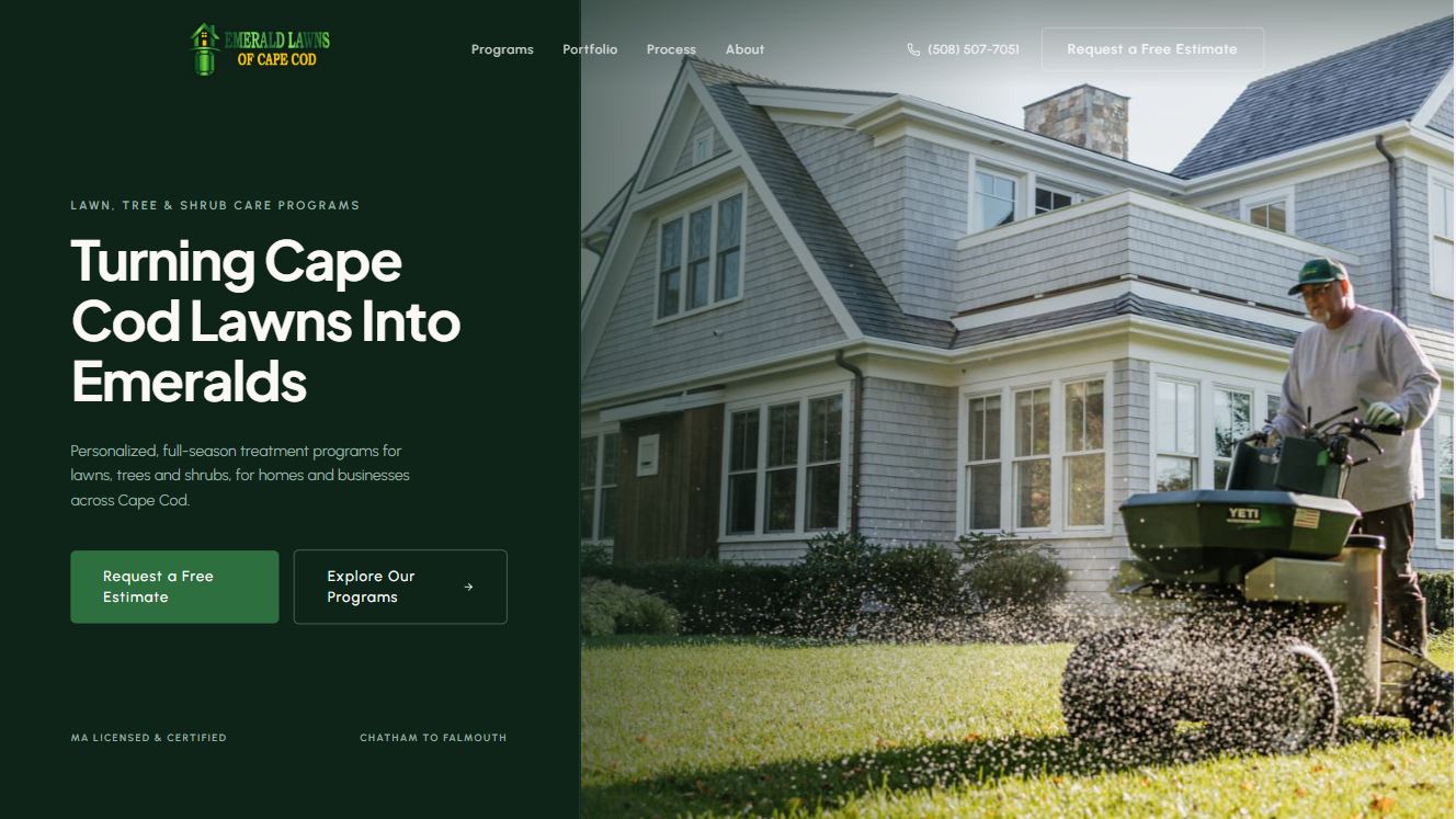 Website built for Emerald Lawns