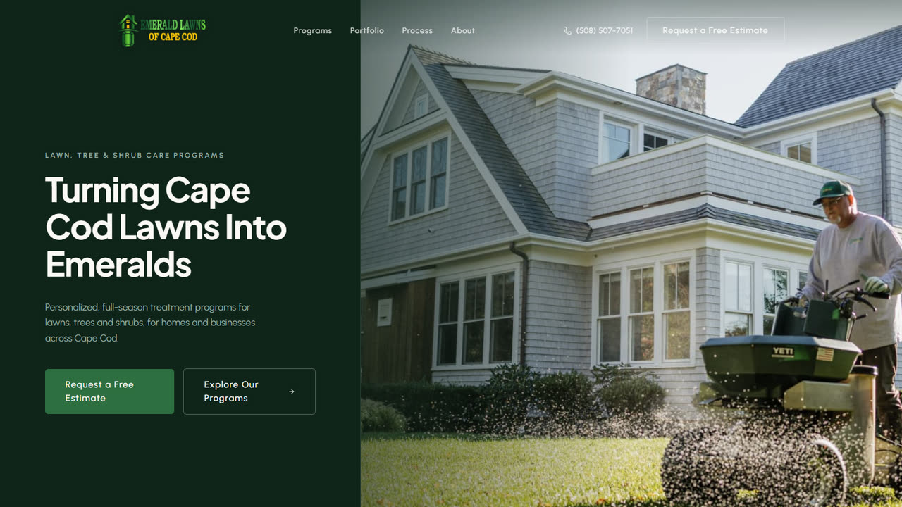 Website built for Emerald Lawns